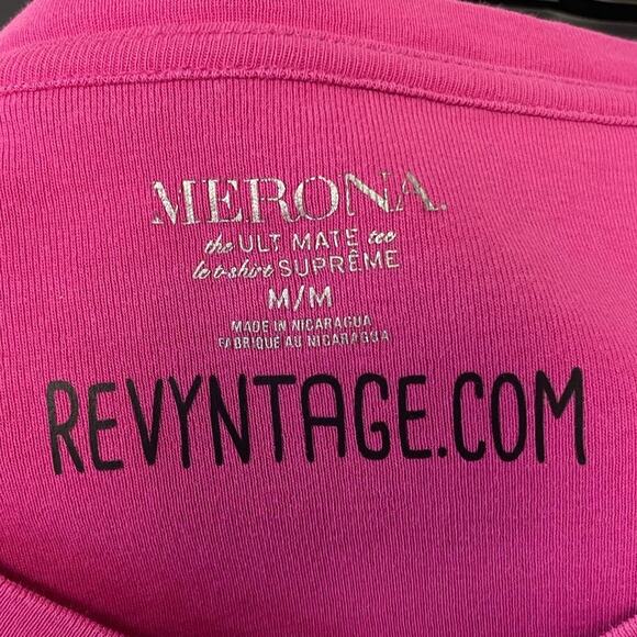 Hand Printed Upcycled Medium Black Lab Dog Puppy Long Sleeve V-Neck Tee - Picture 6 of 6